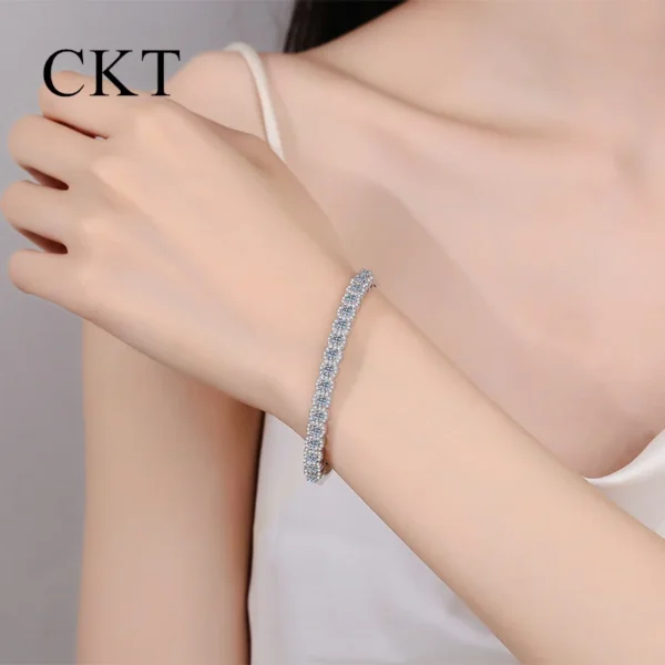 Platinum Pt950 New High Quality 2.48 Carat D Color Moissanite Bangles for Women Light Luxury High Extreme Full Star Fine Jewelry